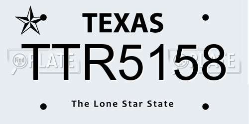 TTR5158 Texas License Plate