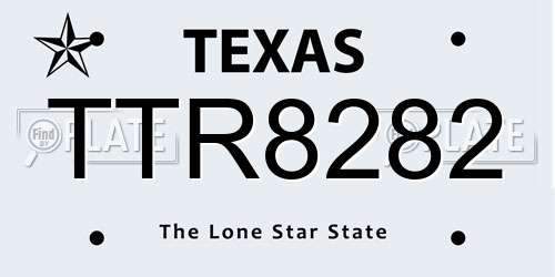 TTR8282 Texas License Plate