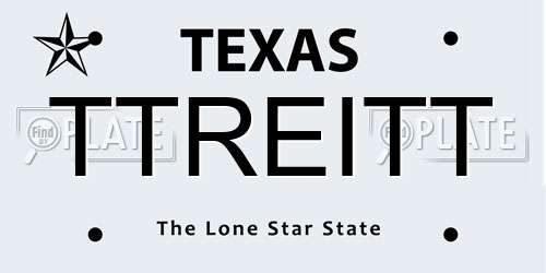 TTREITT Texas License Plate