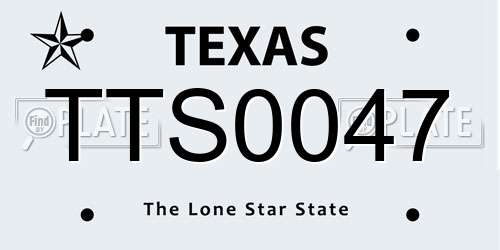 TTS0047 Texas License Plate