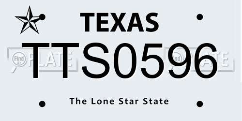 TTS0596 Texas License Plate
