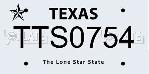 TTS0754 Texas License Plate