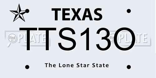 TTS13O Texas License Plate