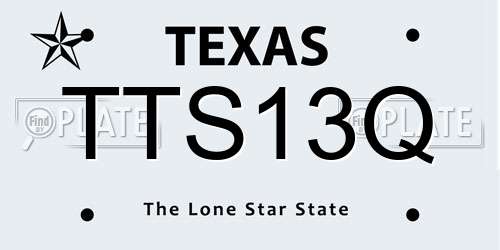 TTS13Q Texas License Plate