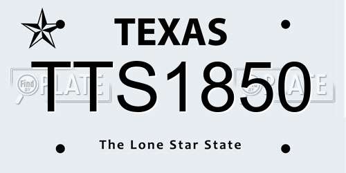TTS1850 Texas License Plate
