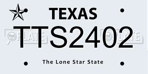 TTS2402 Texas License Plate