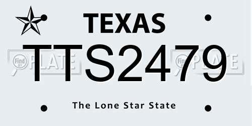 TTS2479 Texas License Plate