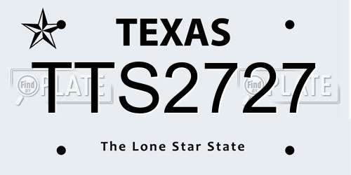TTS2727 Texas License Plate