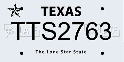 TTS2763 Texas License Plate