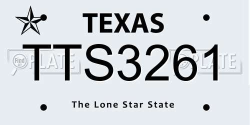 TTS3261 Texas License Plate