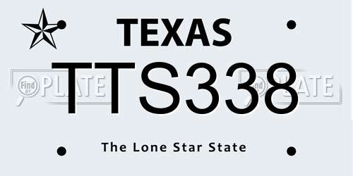 TTS338 Texas License Plate