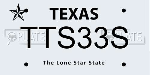TTS33S Texas License Plate