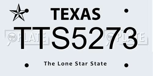 TTS5273 Texas License Plate