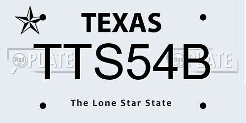 TTS54B Texas License Plate