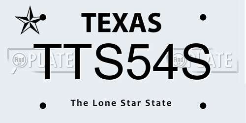 TTS54S Texas License Plate