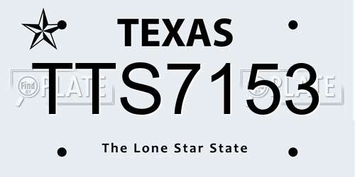 TTS7153 Texas License Plate