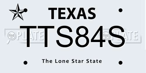 TTS84S Texas License Plate