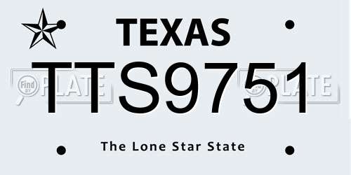 TTS9751 Texas License Plate