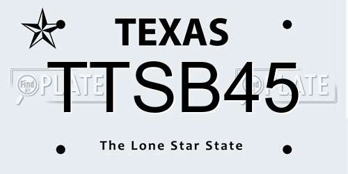 TTSB45 Texas License Plate