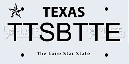 TTSBTTE Texas License Plate