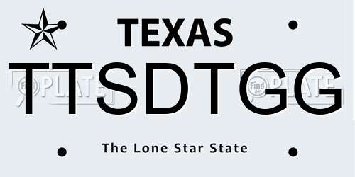 TTSDTGG Texas License Plate
