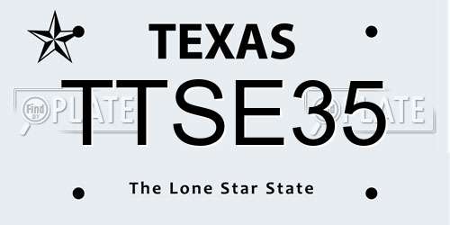 TTSE35 Texas License Plate