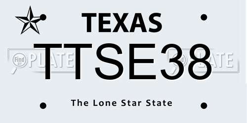 TTSE38 Texas License Plate