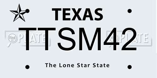 TTSM42 Texas License Plate
