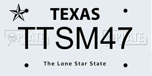 TTSM47 Texas License Plate