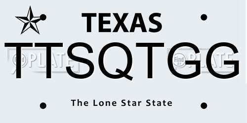 TTSQTGG Texas License Plate