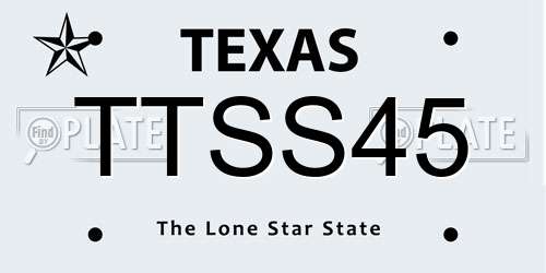 TTSS45 Texas License Plate