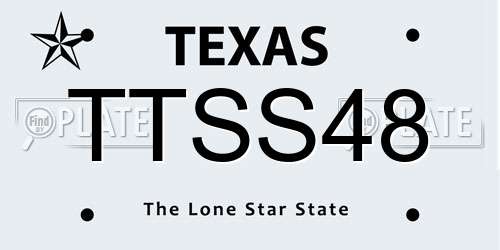TTSS48 Texas License Plate