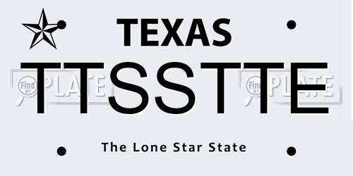 TTSSTTE Texas License Plate