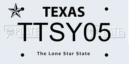 TTSY05 Texas License Plate
