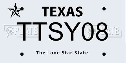 TTSY08 Texas License Plate