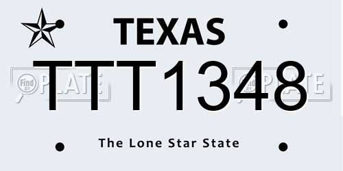 TTT1348 Texas License Plate