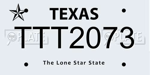 TTT2073 Texas License Plate