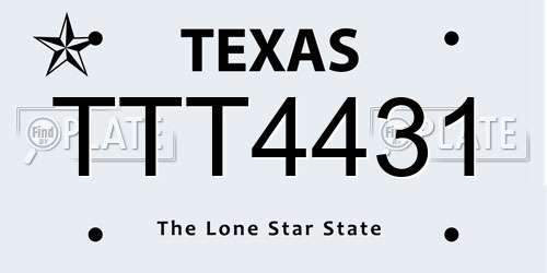 TTT4431 Texas License Plate