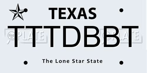 TTTDBBT Texas License Plate