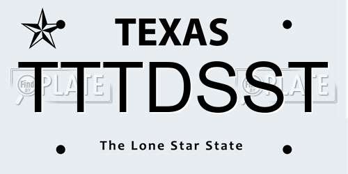 TTTDSST Texas License Plate
