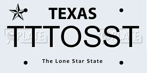 TTTOSST Texas License Plate