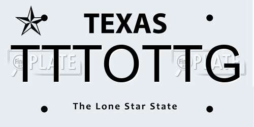 TTTOTTG Texas License Plate