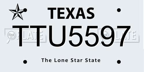 TTU5597 Texas License Plate