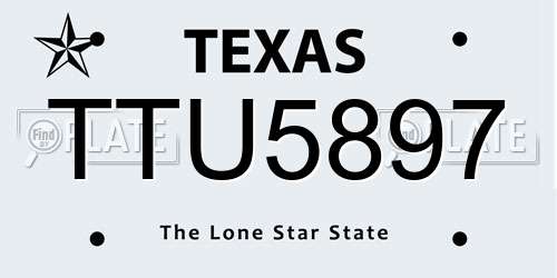 TTU5897 Texas License Plate