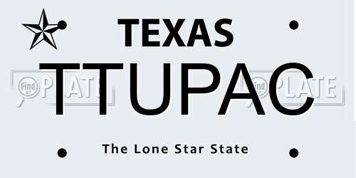 TTUPAC Texas License Plate
