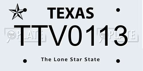 TTV0113 Texas License Plate