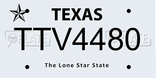 TTV4480 Texas License Plate