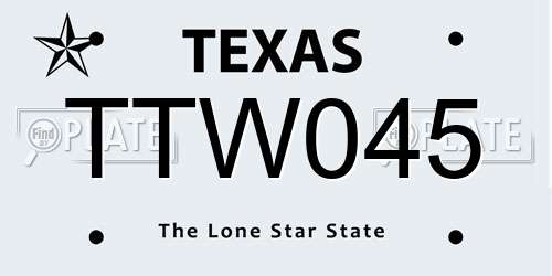 TTW045 Texas License Plate