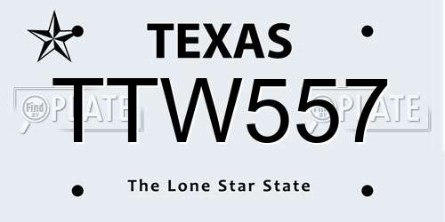 TTW557 Texas License Plate