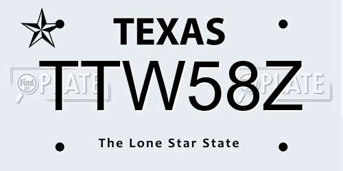 TTW58Z Texas License Plate